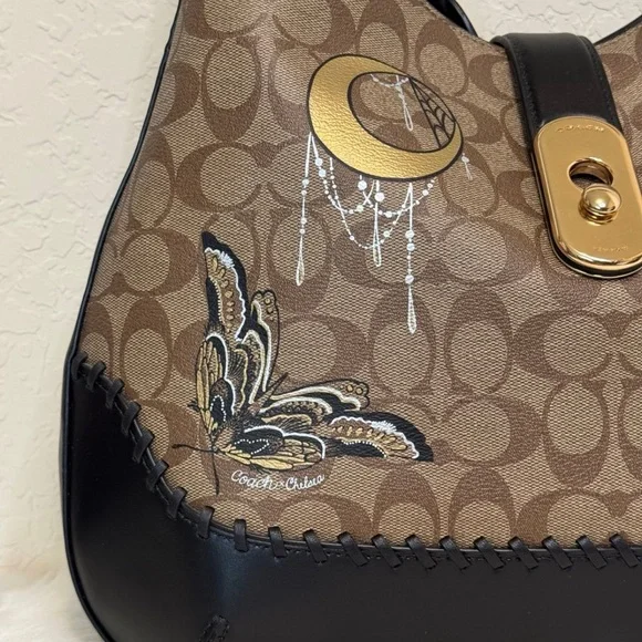 Coach Large Amber Hobo In Signature Canvas with Chelsea Animation and Whipstitch - Picture 7 of 12